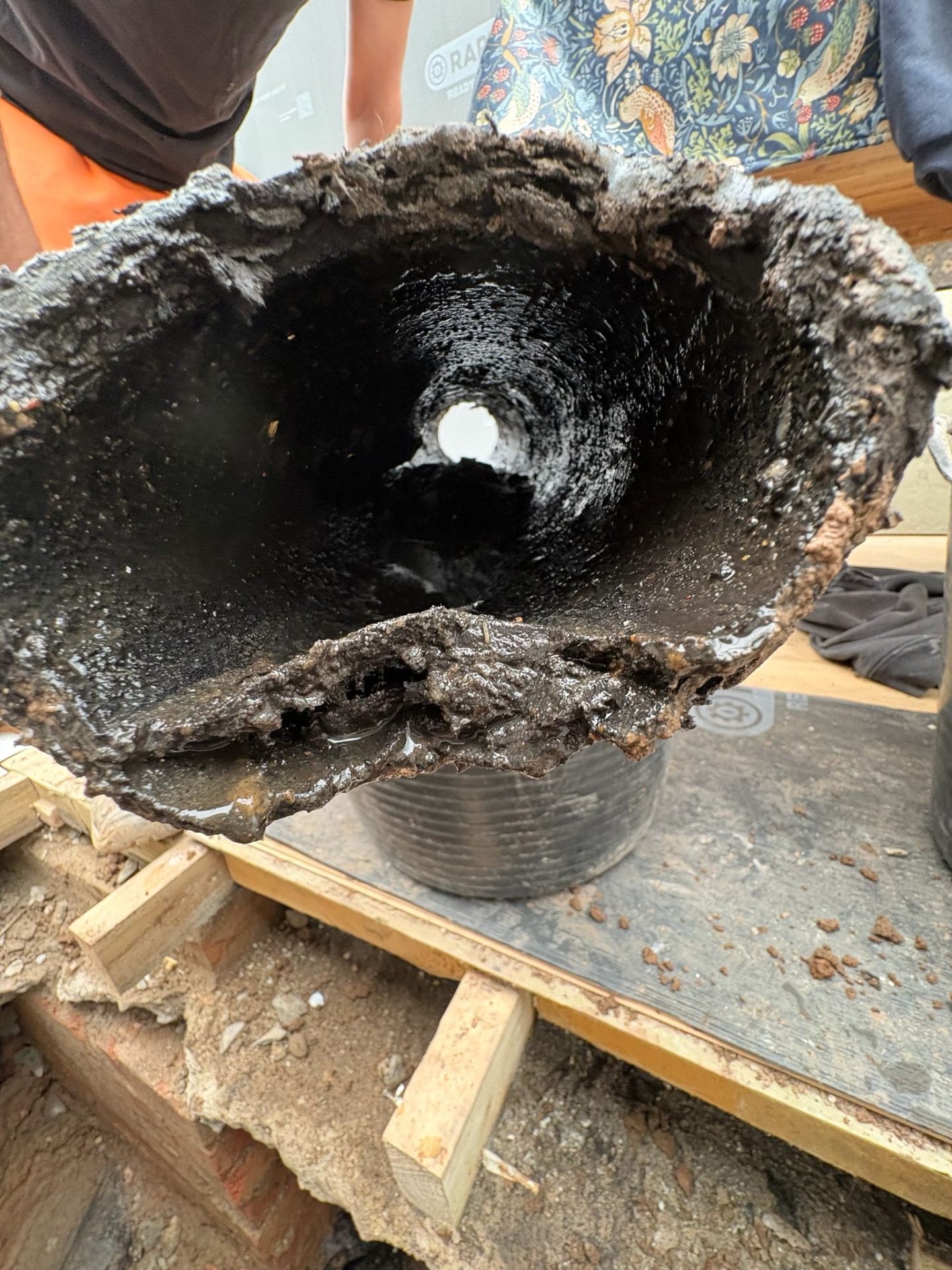 Cross section of an old concrete cesspit